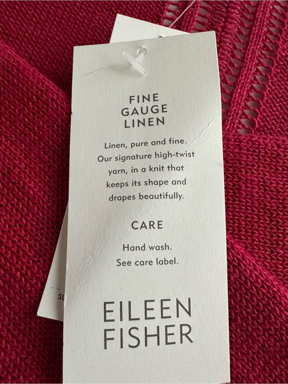 Eileen Fisher Size 3X Linen Knit Open Cardigan Raspberry - Picture 8 of 14